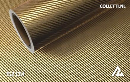 Carbon gold chrome 3D wrapping foil 152CM