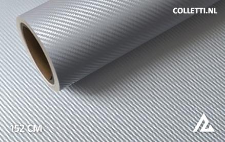 Carbon silver 3D wrapping foil 152CM