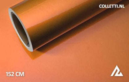 Gloss metallic orange wrapping foil 152CM