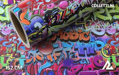 Graffiti color wrapping foil 152CM