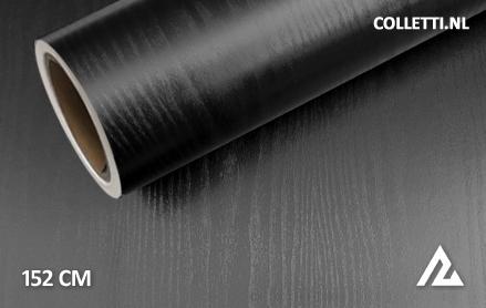 Wood grain print black wrapping foil 152CM