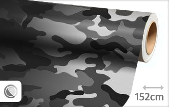 Camouflage black and white wrapping foil 152CM